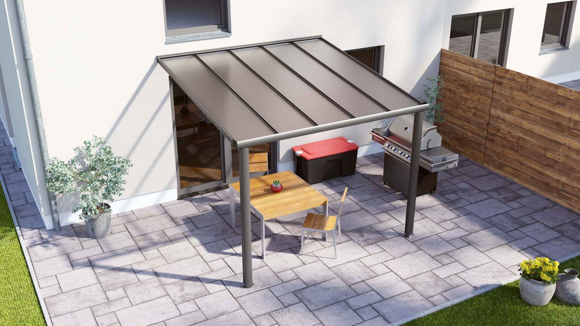 DHZ-veranda Smartline 304x250 cm - Antraciet structuur