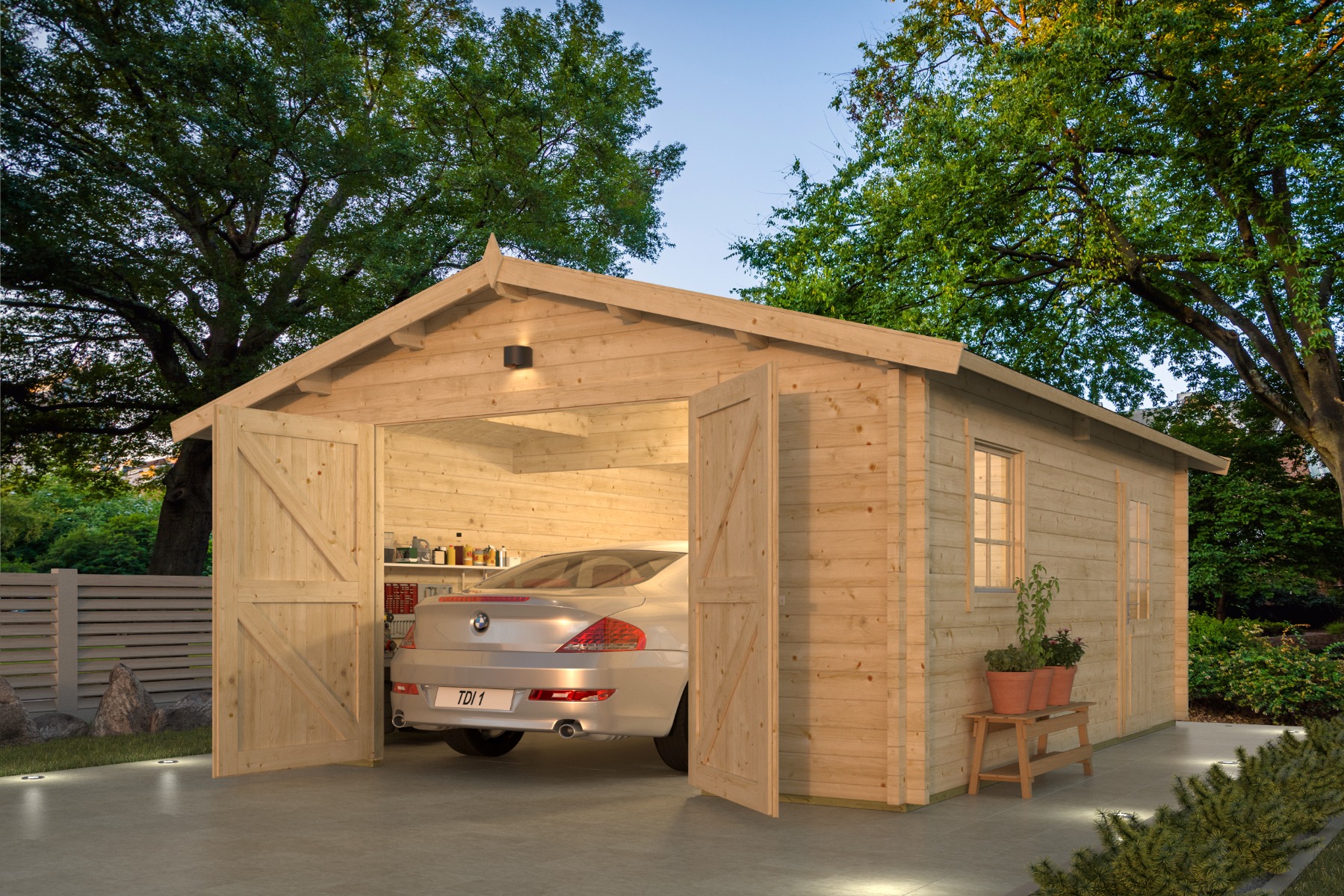 Garage Rydell 470x570 cm - Red class wood geïmpregneerd