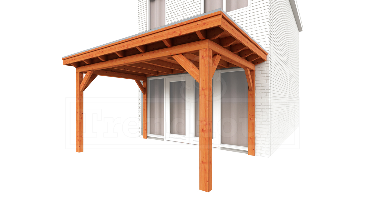 Aanbouwveranda Lucca 645x325 cm - Plat dak model links