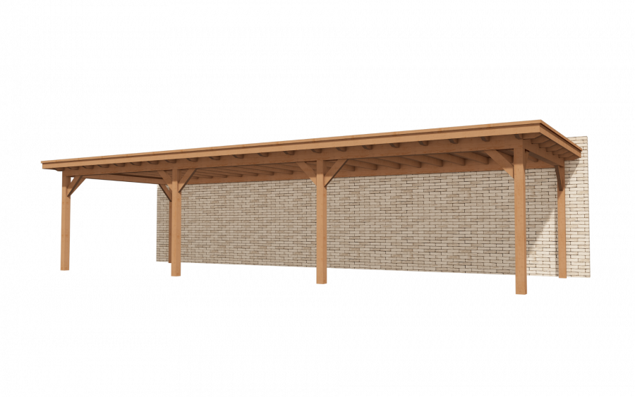 Houten overkapping Elegante 800x300 cm - Aanbouw