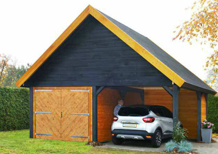 Lugarde Garage PS11 300x486 cm + luifel 286 cm - 28 mm