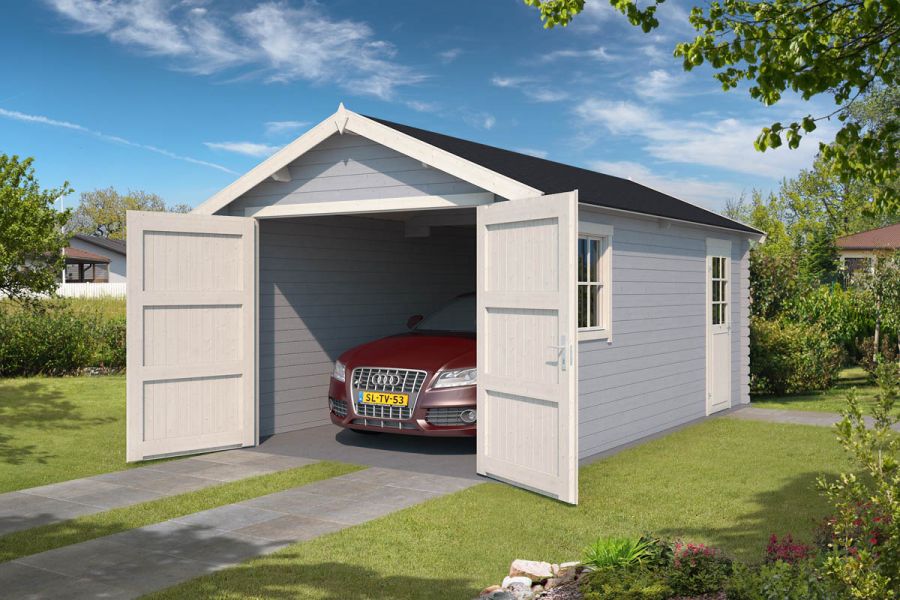 Garage Dillon 320x560 cm - Platinum Grey-Wit gecoat