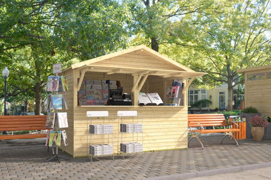 Kiosk Rudolph | 16mm | vuren onbehandeld | 300 x 200 cm | incl. vloer