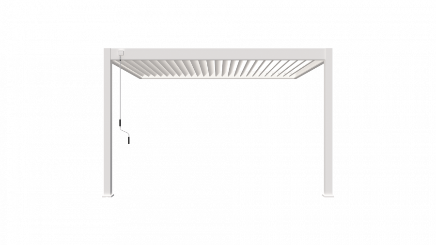 Aluminium aanbouwoverkapping Toronto met lamellendak - Wit - 400x300 cm