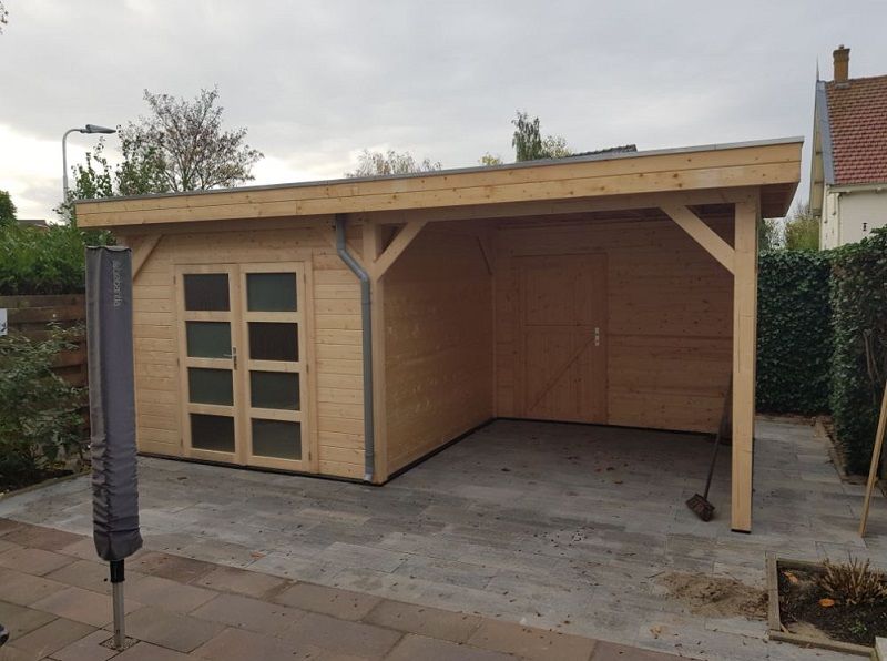 Tuinhuis Bosuil 600x300 cm inclusief luifel onbehandeld - Strijen