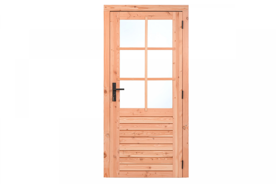 Red Class Wood enkele glas deur, 8-ruits 100x205 cm buitenmaat - rechts scharnierend