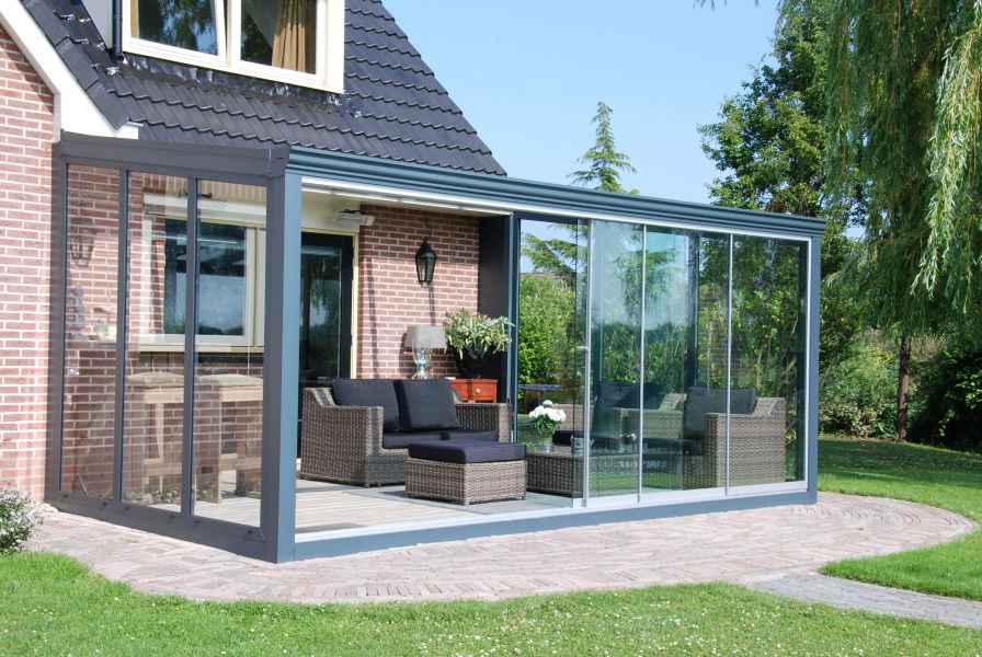 Glastuinkamer met glasdak 400x300 cm op 2 staanders