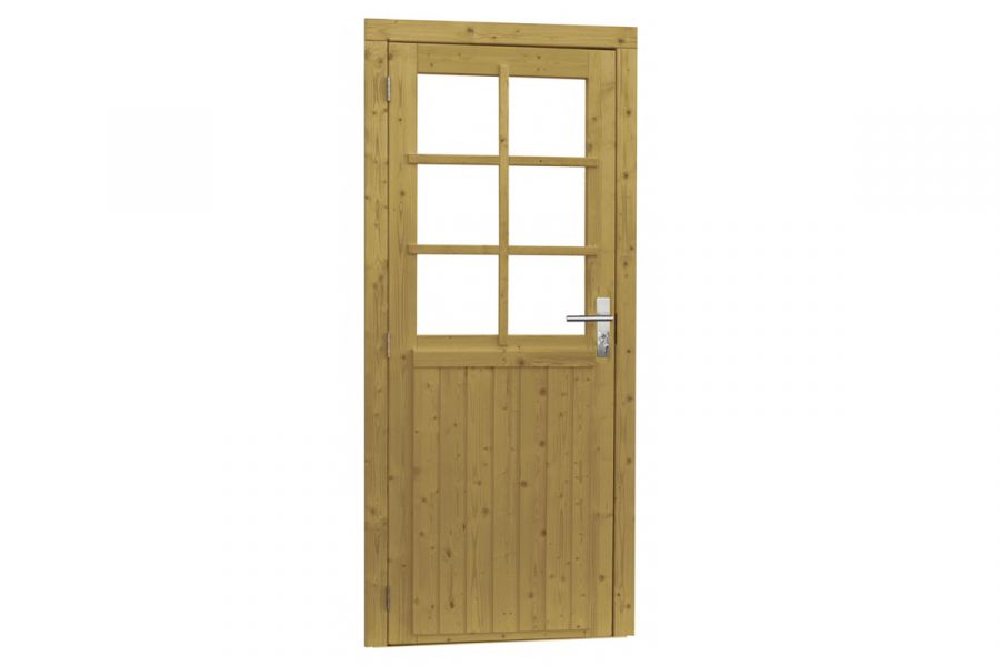 Woodvision Glasdeur 6-ruits 90x201 cm - Groen geïmpregneerd linksdraaiend