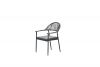 Santiago dining fauteuil - carbon black - rope grey - mystic grey