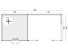 Blokhut Mokka 400x400 cm + luifel 500 cm - Honing geïmpregneerd