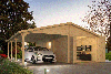 Garage/Carport Berggren 396+369x830 cm - Bruin geïmpregneerd