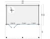 Blokhut Etten Leur 500x300 cm + luifel 200 cm - grijs geïmpregneerd