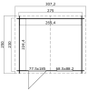 Blokhut Nina 275x230 cm - Groen geïmpregneerd plattegrond