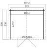 Blokhut Norah 275x230 cm - Carbon Grey-Wit gecoat plattegrond