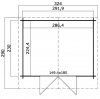 Blokhut Baltimore 292x230 cm - Carbon Grey-Wit gecoat plattegrond