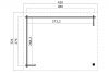 Blokhut Lara 380x275 cm - Platinum Grey-Wit gecoat plattegrond