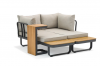 Multifunctionele aluminium loungeset Samos - acacia blad en taupe kussens