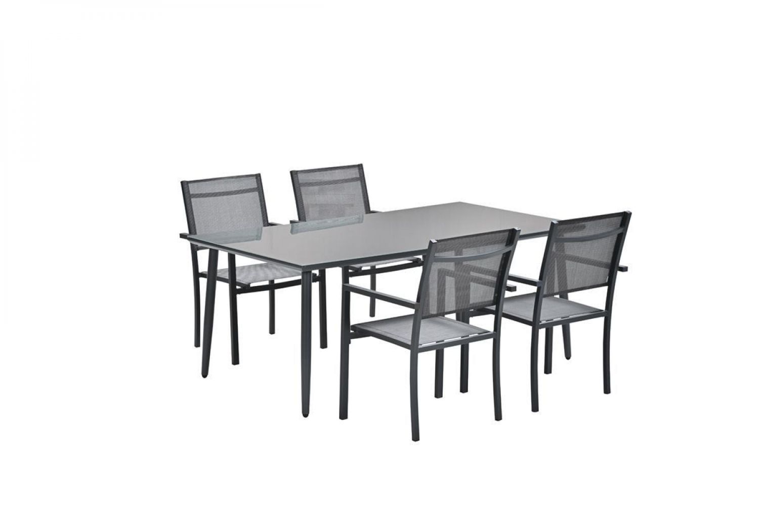 Perth dining tafel 180x100 cm - carbon black / dark grey