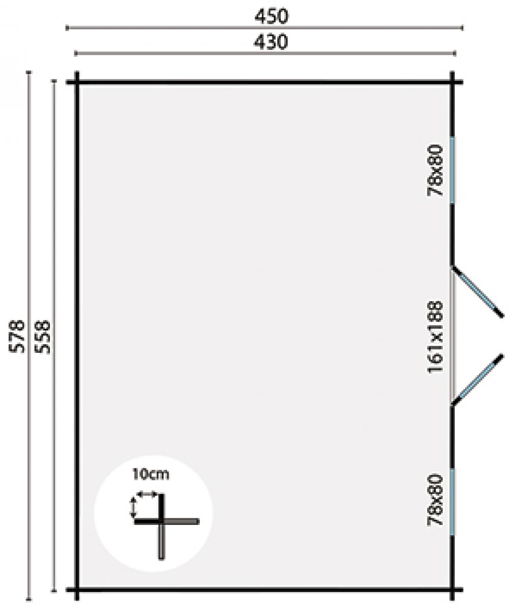 Plattegrond blokhut Dianne 