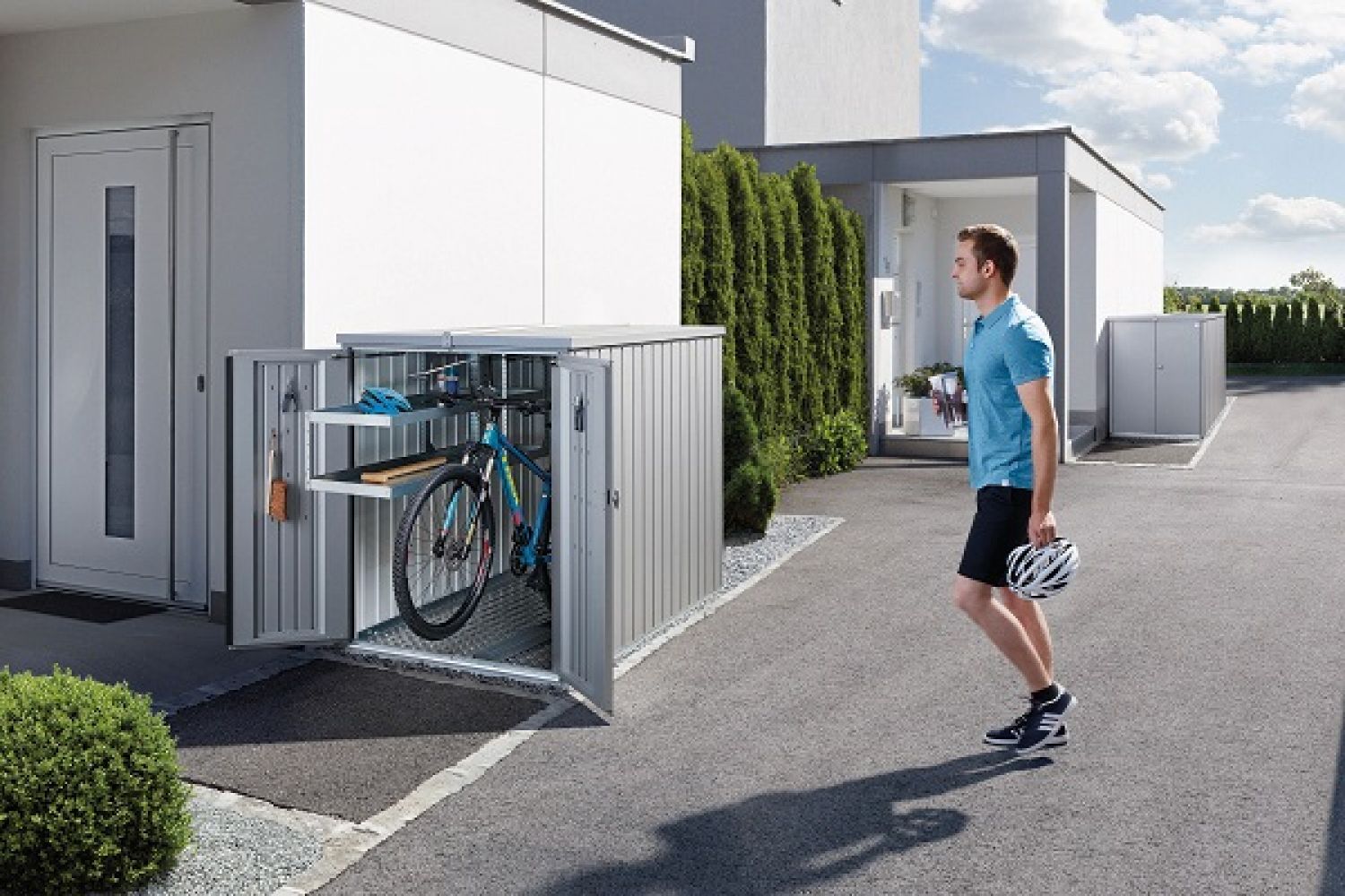 klimaat Zinloos Attent Biohort Metalen (ondershoudsvrije) fietsenberging 122x203 cm | Van Kooten