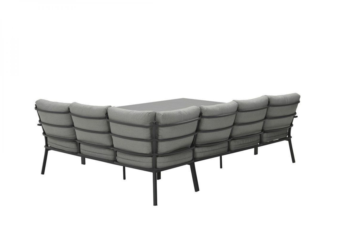 Sergio lounge-diningset - 3-delig - rechts - carbon black - light grey