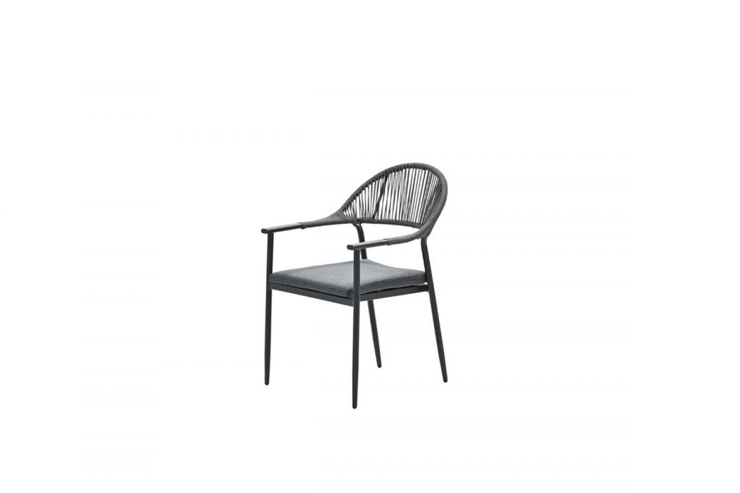 Santiago dining fauteuil - carbon black - rope grey - mystic grey