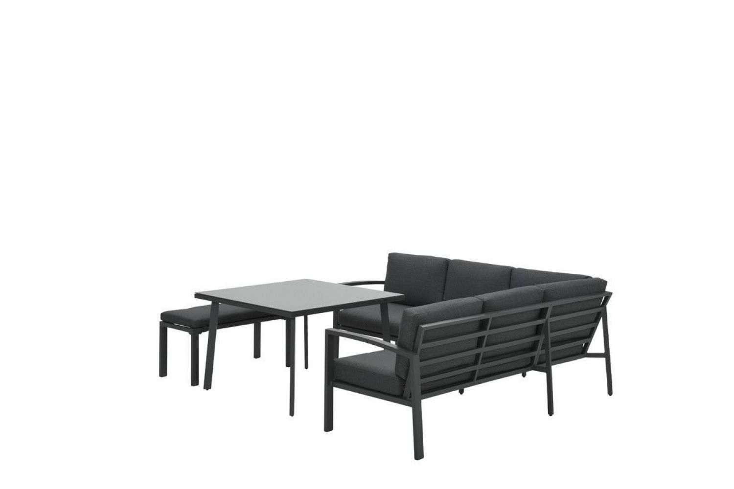 Wellington lounge-diningset - 5-delig carbon black - reflex black