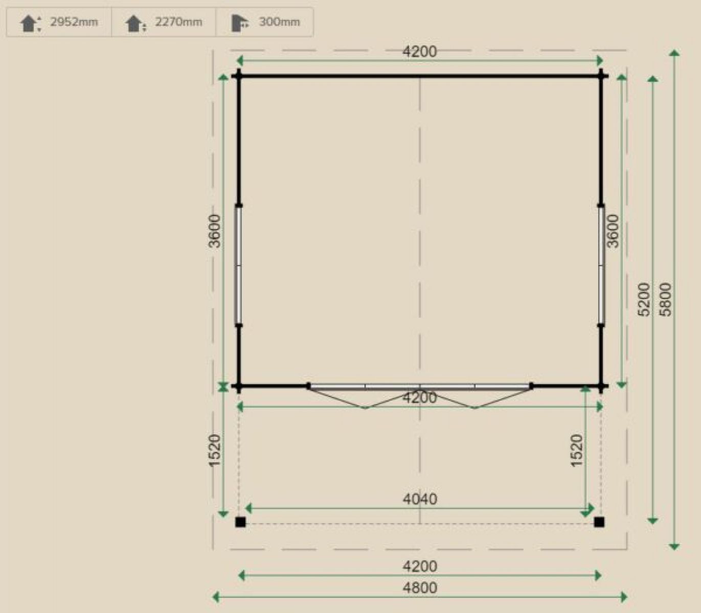 Lugarde Blokhut B60 420x520 Cm - 44 Mm | Van Kooten