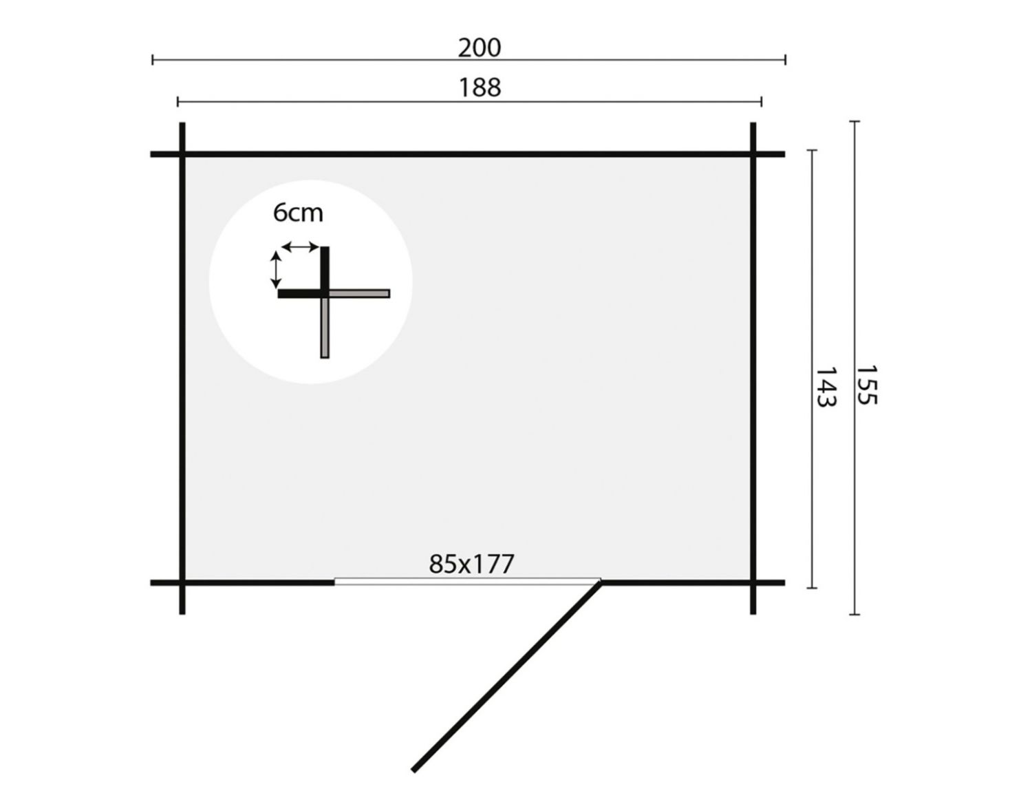 Blokhut Irina 200x155 cm - Bruin geïmpregneerd