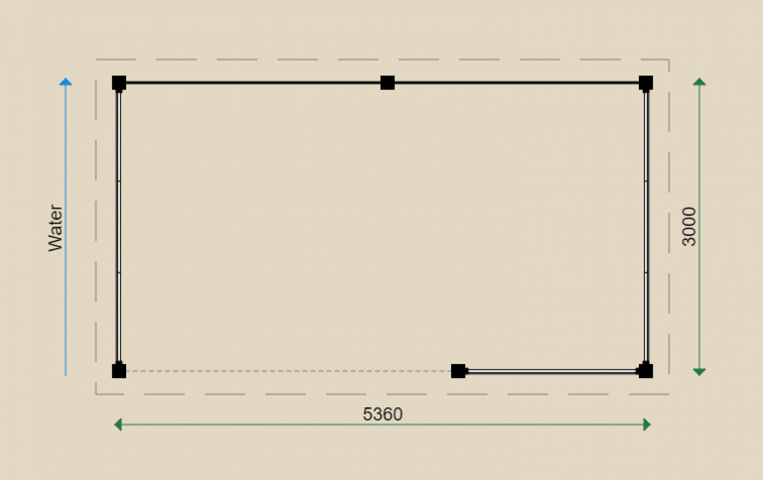 Lugarde Veranda platdak PSL10 300 x 536 cm