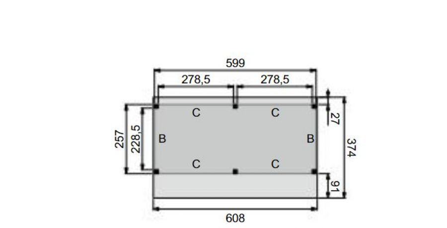 Plattegrond Kapschuur Premium 600x260 cm