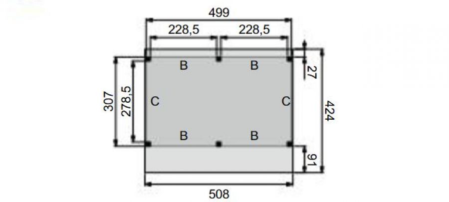 Kapschuur Premium 500x310 cm plattegrond