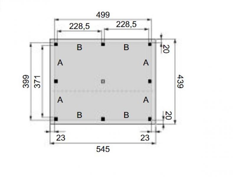 Plattegrond kapschuur Excellent 400x400 cm