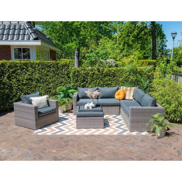 Orangebird loungeset - 4-delig - organic grey - reflex black