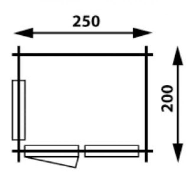 Plattegrond tuinhuis 2520