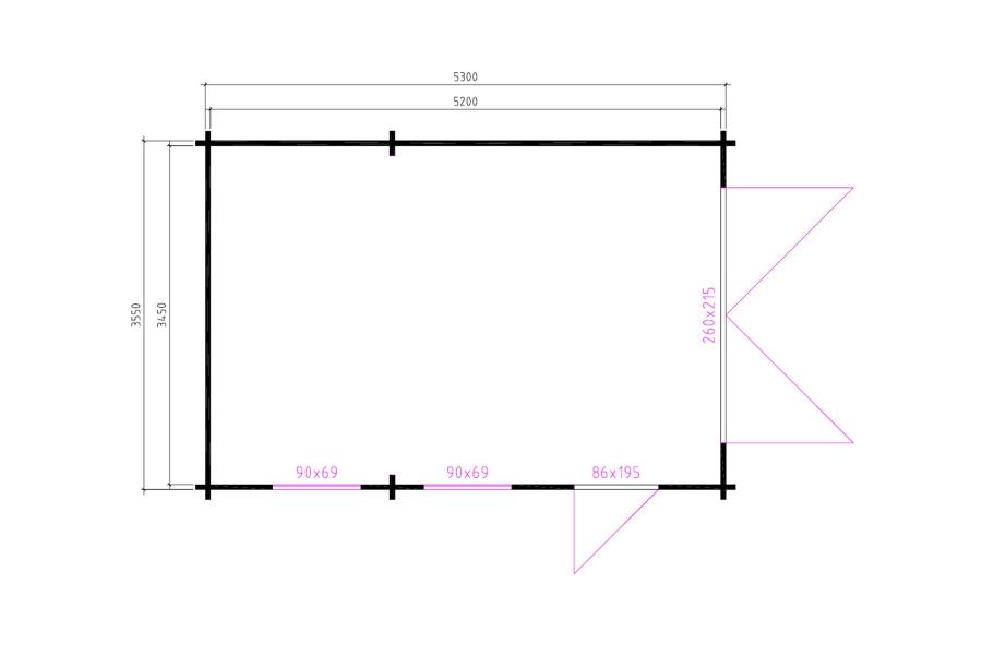 Interflex Garage 3755 375x550 cm - Gecoat plat dak