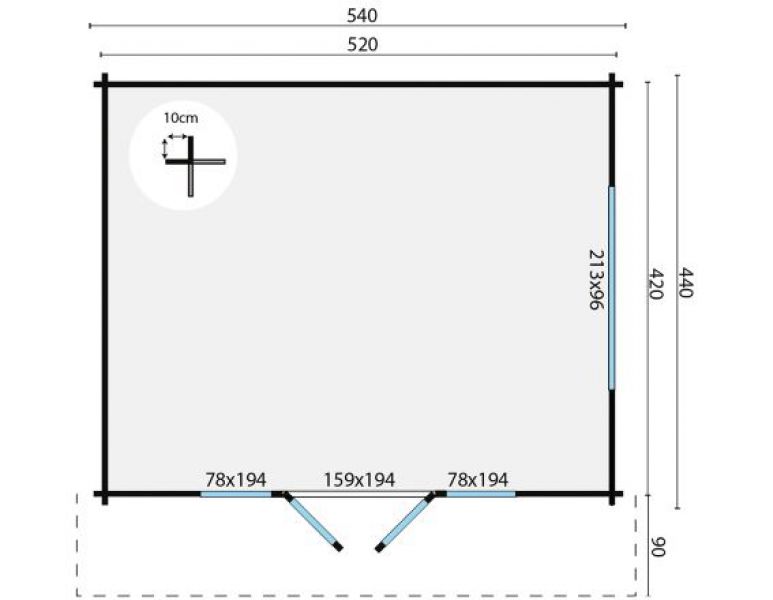 Plattegrond blokhut Newcastle