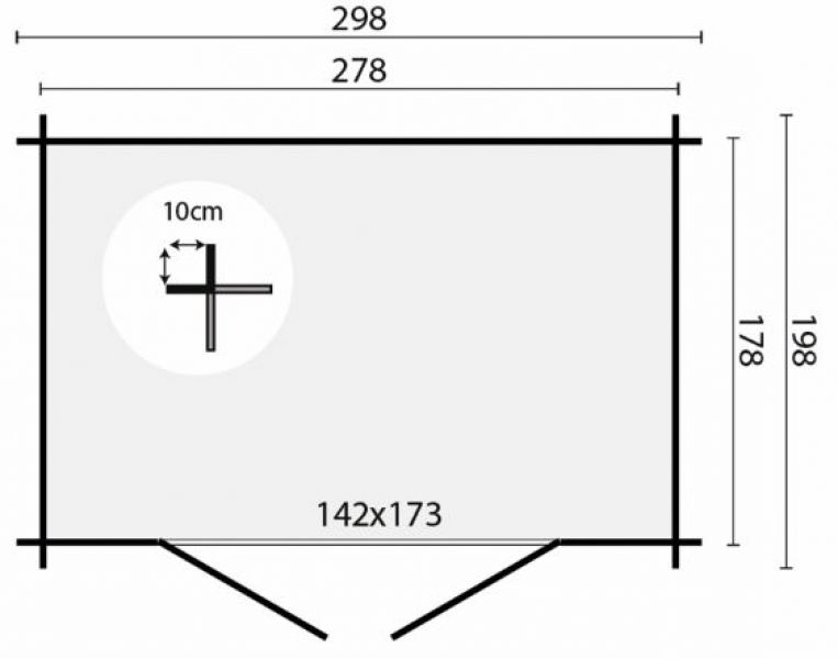 Plattegrond Blokhut Somo 300x200 cm