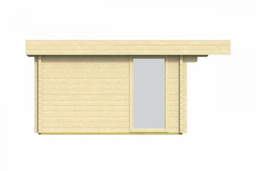 Blokhut Mia 500x360 cm + 120 cm luifel - groen geïmpregneerd - incl. EPDM