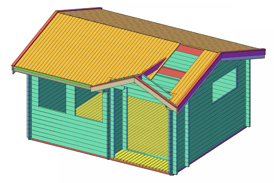 Blokhut 4235 440x370 cm - gecoat