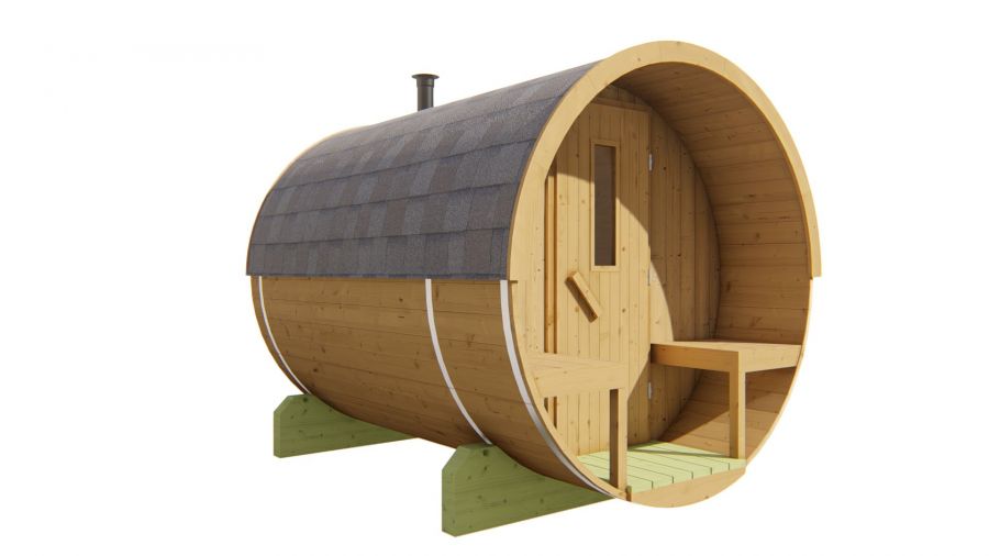 Barrelsauna Thermowood Ø190x250 cm