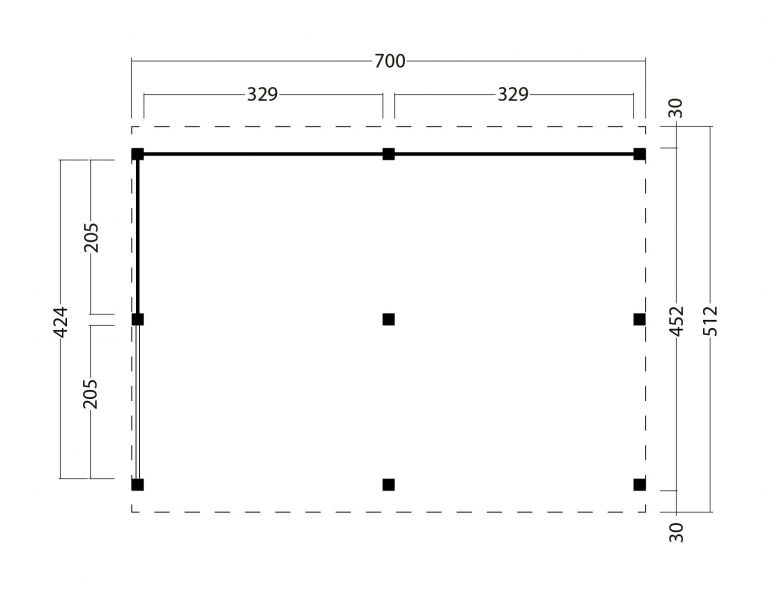 Kapschuur Billund XXL Type 2 Red Class Wood 700x512 cm - geïmpregneerd