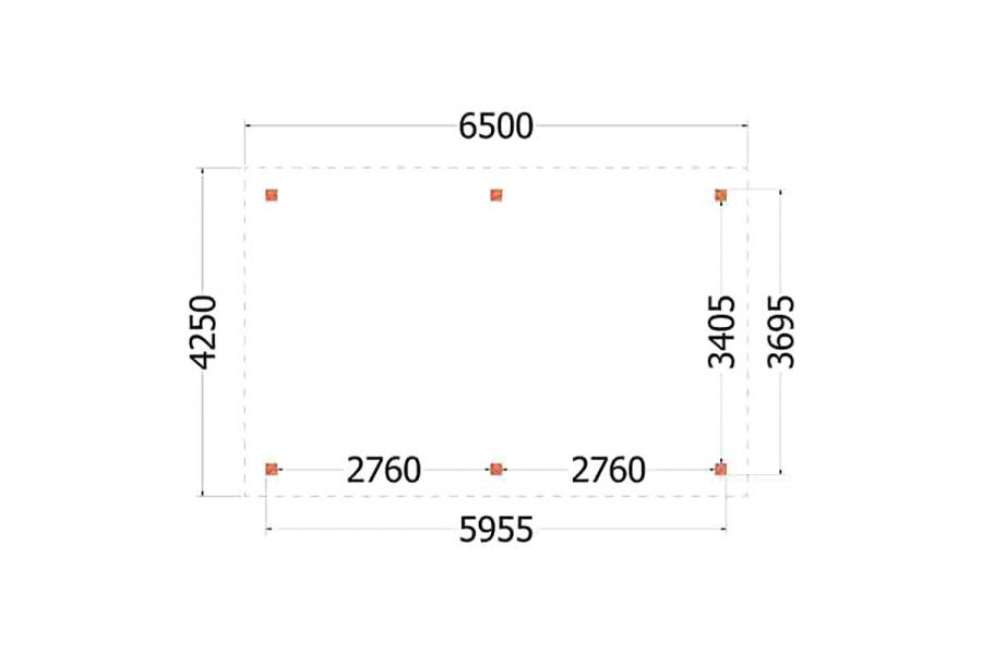 Buitenverblijf Florence 650x425 cm - Plat dak