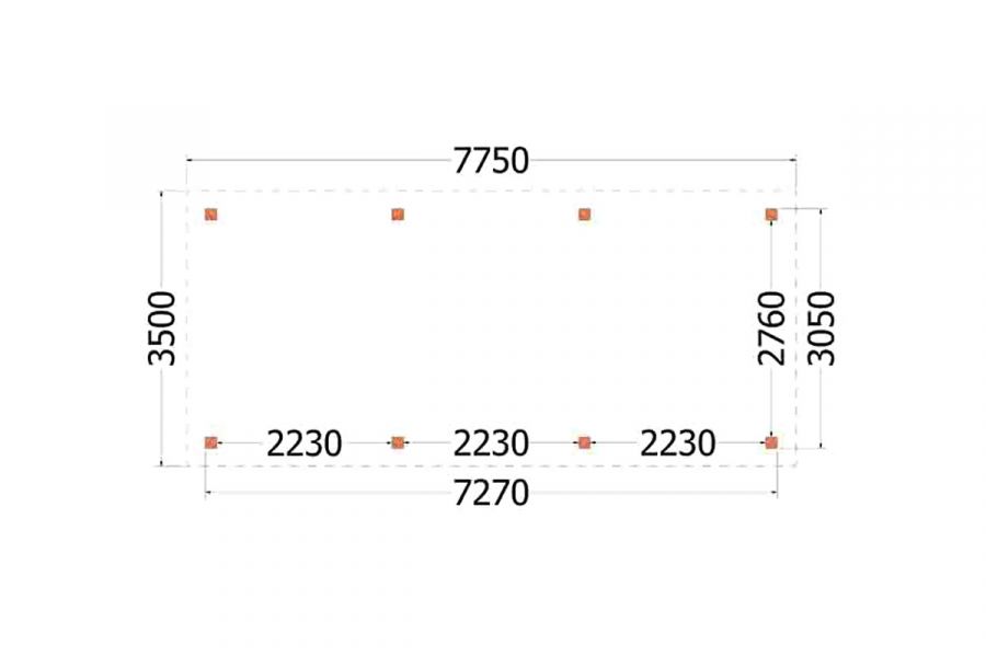 Overkapping Siena 775x350 cm