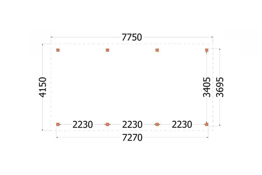 Overkapping Siena 775x415 cm