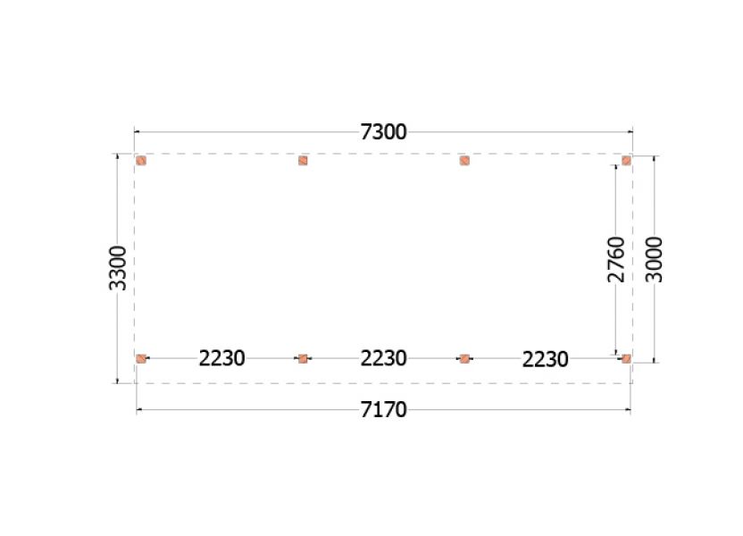 Overkapping Casa 730x330 cm