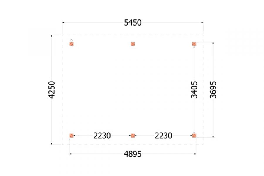 Buitenverblijf Florence 545x425 cm - Plat dak