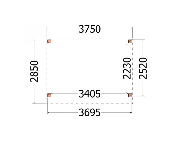 Overkapping Refter XL 375x285 cm