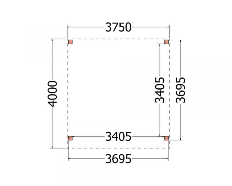 Overkapping Refter XL 375x400 cm