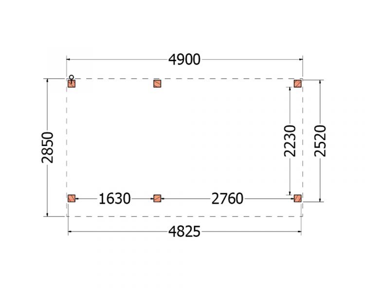 Overkapping Refter XL 490x285 cm